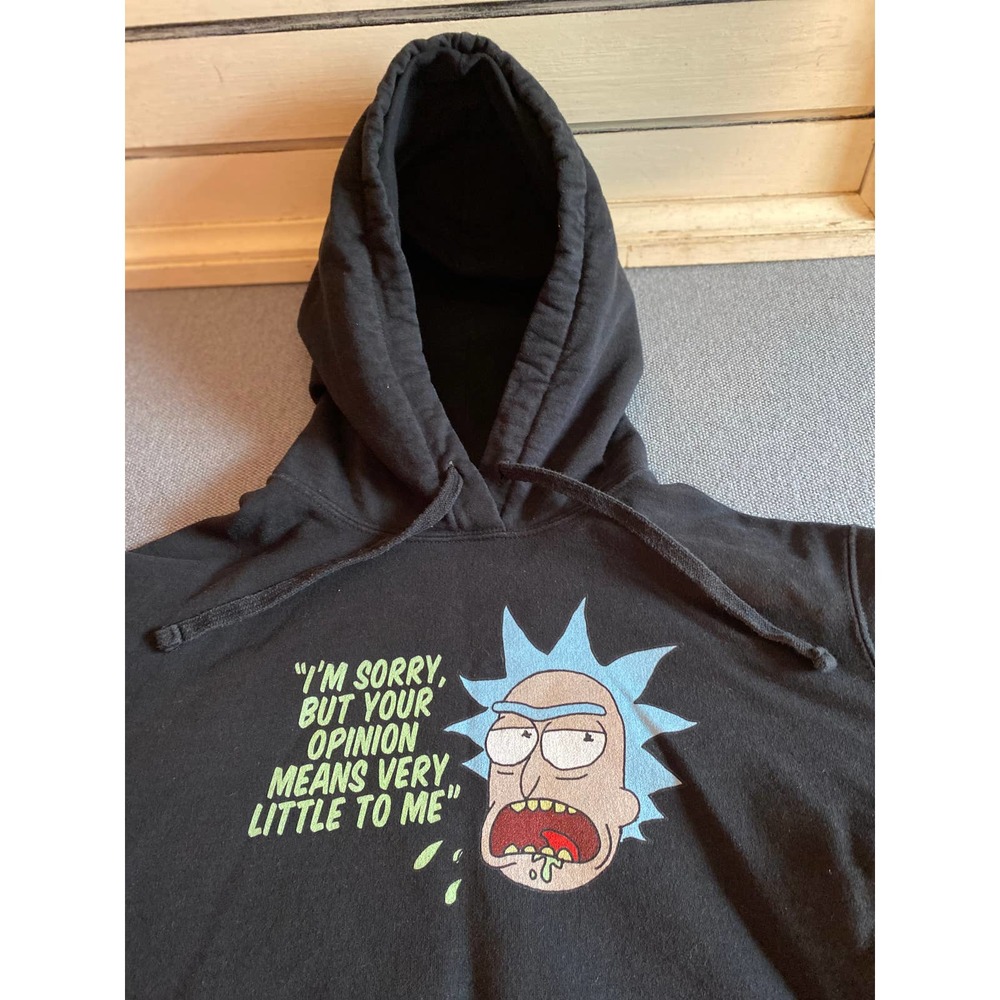 Rick and Morty Men’s hoodie sweatshirt size Medium Black I'm sorry your opinion - Picture 4 of 9